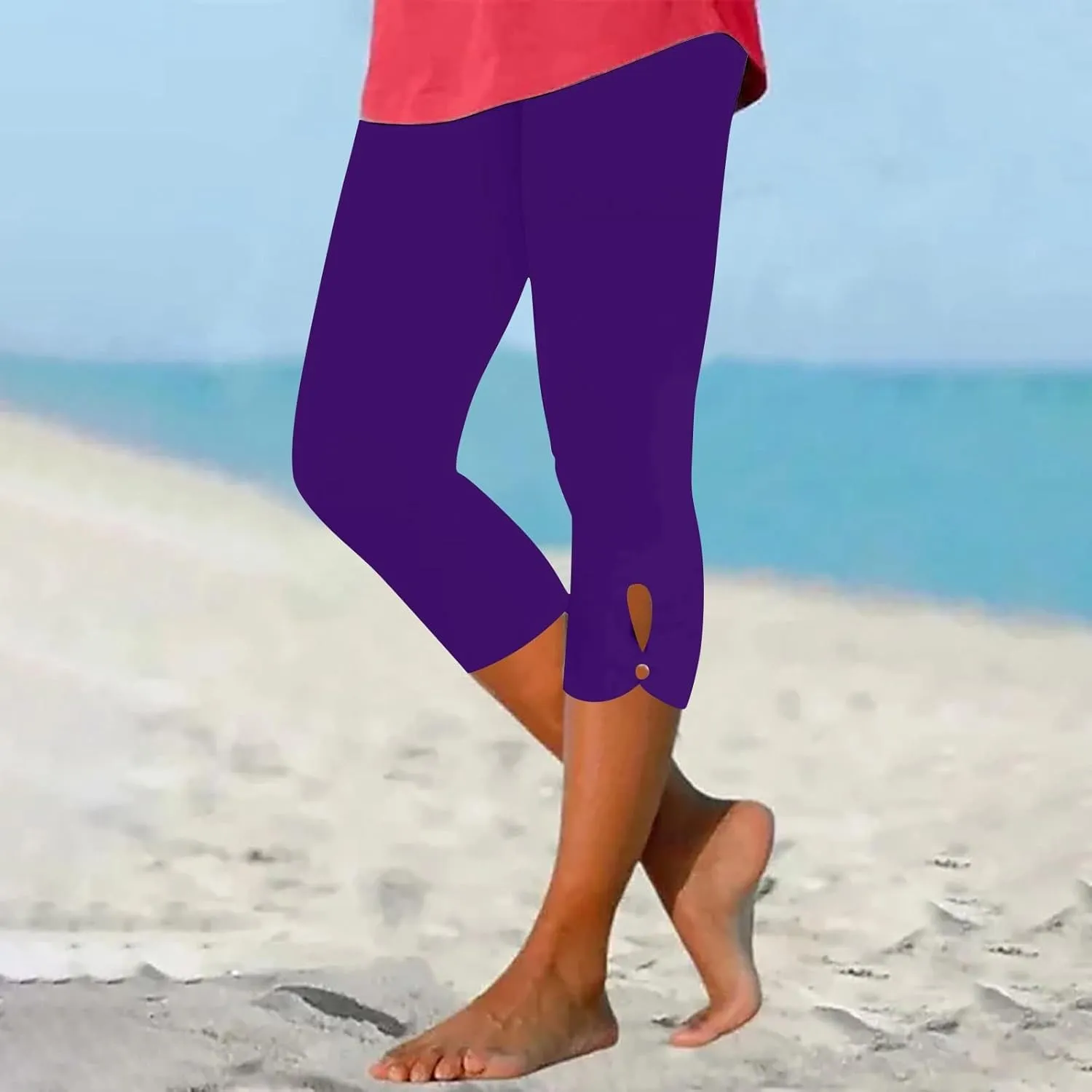 2025 Capri Pants for Women Dressy Cropped for Summer Comfy Stretchy High Waist Yoga Workout Compression Leggings Clearance