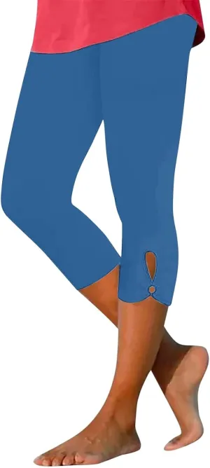 2025 Capri Pants for Women Dressy Cropped for Summer Comfy Stretchy High Waist Yoga Workout Compression Leggings Clearance