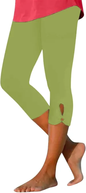 2025 Capri Pants for Women Dressy Cropped for Summer Comfy Stretchy High Waist Yoga Workout Compression Leggings Clearance