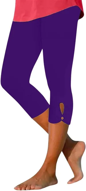 2025 Capri Pants for Women Dressy Cropped for Summer Comfy Stretchy High Waist Yoga Workout Compression Leggings Clearance