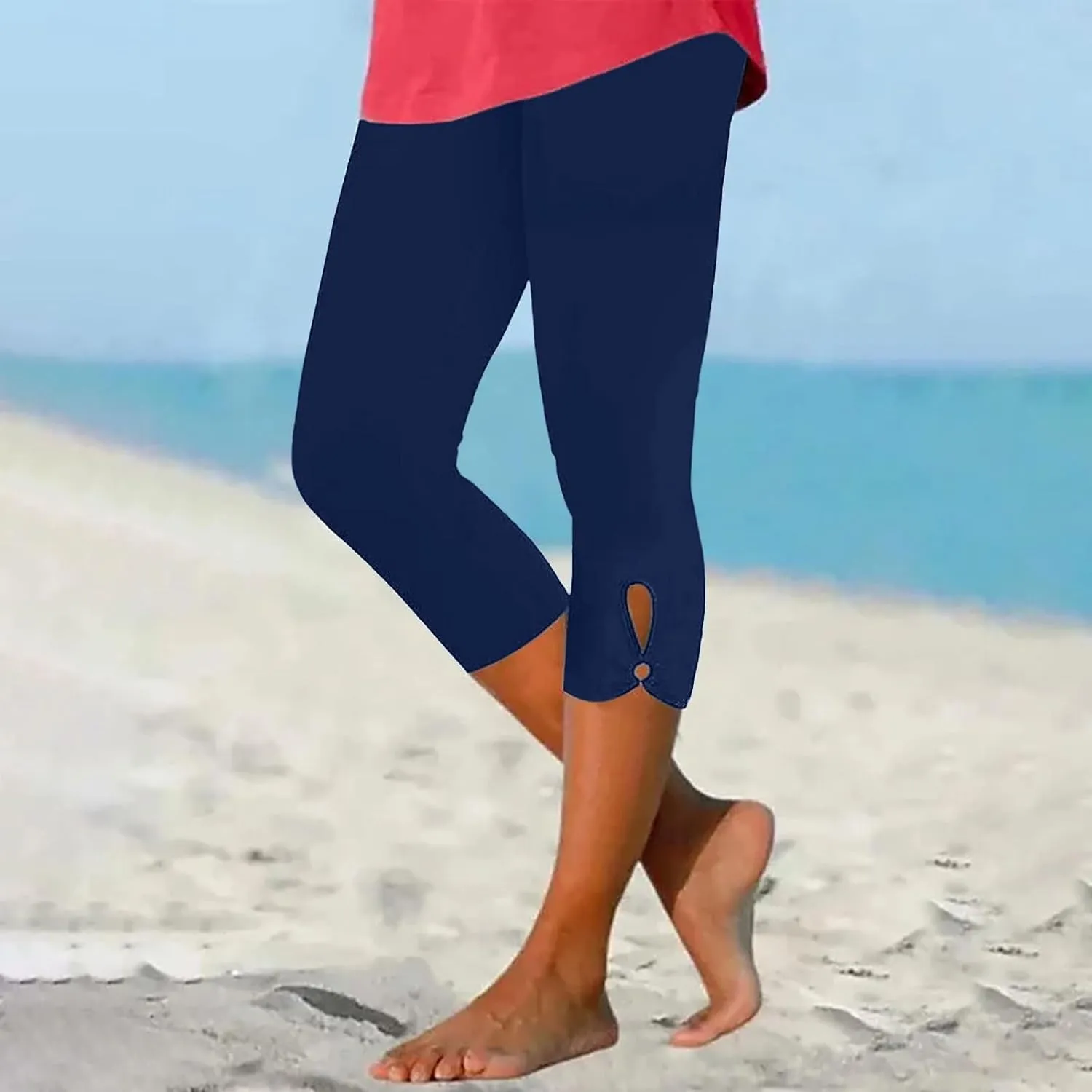 2025 Capri Pants for Women Dressy Cropped for Summer Comfy Stretchy High Waist Yoga Workout Compression Leggings Clearance
