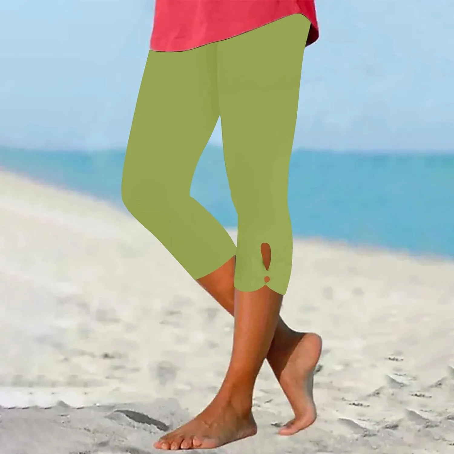 2025 Capri Pants for Women Dressy Cropped for Summer Comfy Stretchy High Waist Yoga Workout Compression Leggings Clearance