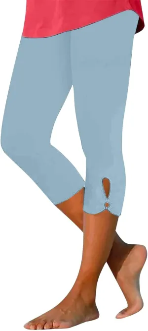 2025 Capri Pants for Women Dressy Cropped for Summer Comfy Stretchy High Waist Yoga Workout Compression Leggings Clearance