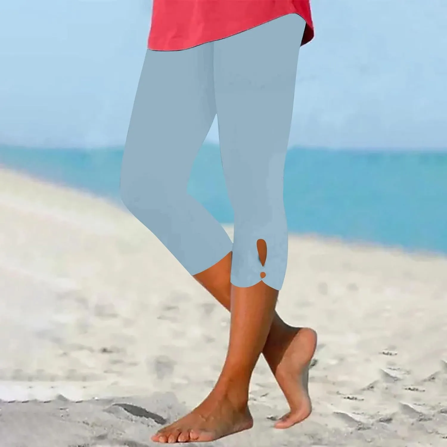 2025 Capri Pants for Women Dressy Cropped for Summer Comfy Stretchy High Waist Yoga Workout Compression Leggings Clearance