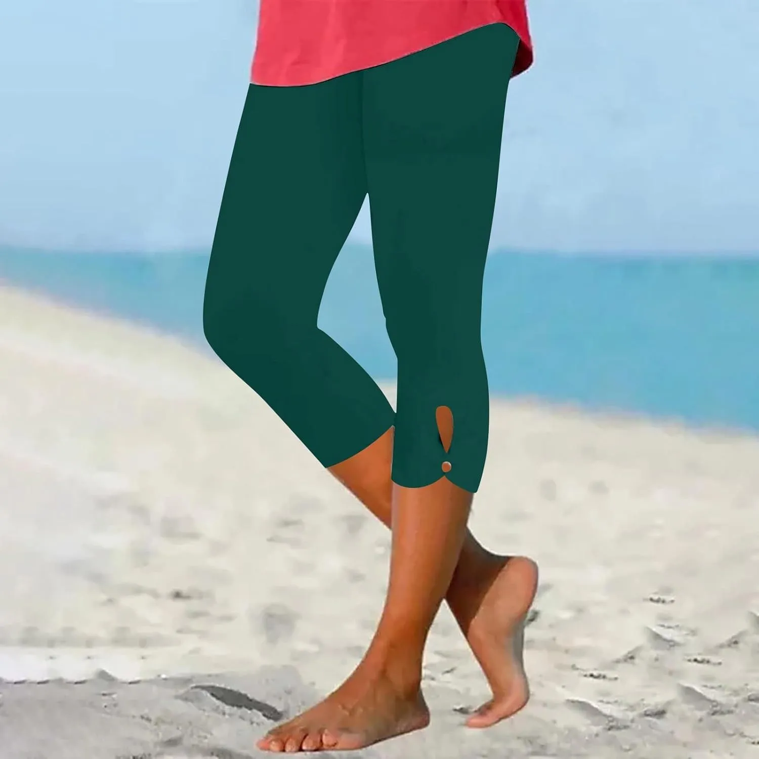 2025 Capri Pants for Women Dressy Cropped for Summer Comfy Stretchy High Waist Yoga Workout Compression Leggings Clearance