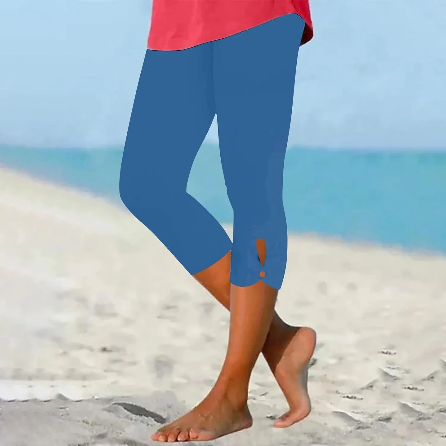 2025 Capri Pants for Women Dressy Cropped for Summer Comfy Stretchy High Waist Yoga Workout Compression Leggings Clearance
