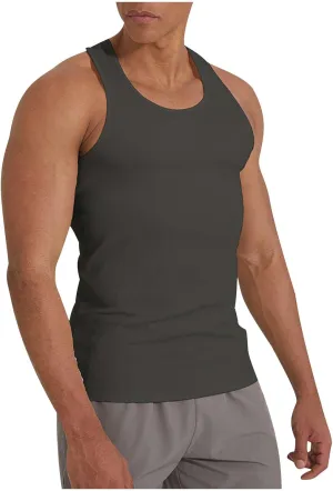 2025 Quick Dry Solid Color Tank Tops Men Sweat Wicking Muscle Shirts Stretchy Gym Wear for Jogging Outdoor Activities