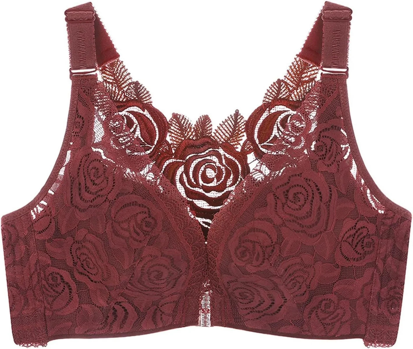 2025 Women's Lace Full Coverage Plus Size Sports Bra Push Up Bras High Impact Wirefree Non Padded Comfort Bra