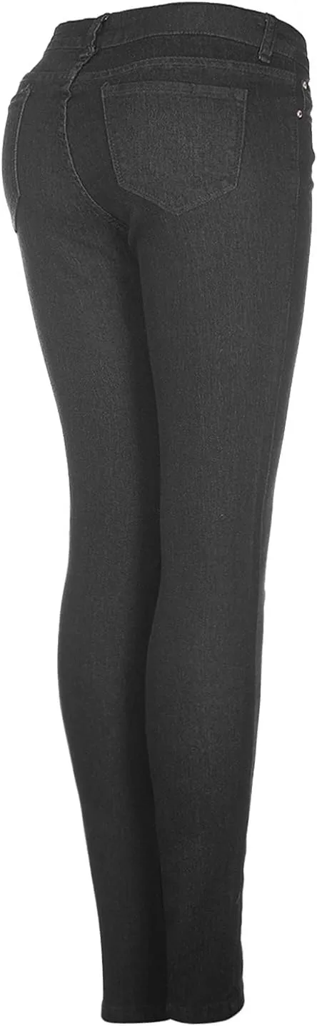 2LUV Women's Solid Stretchy 5 Pocket Skinny Jeans
