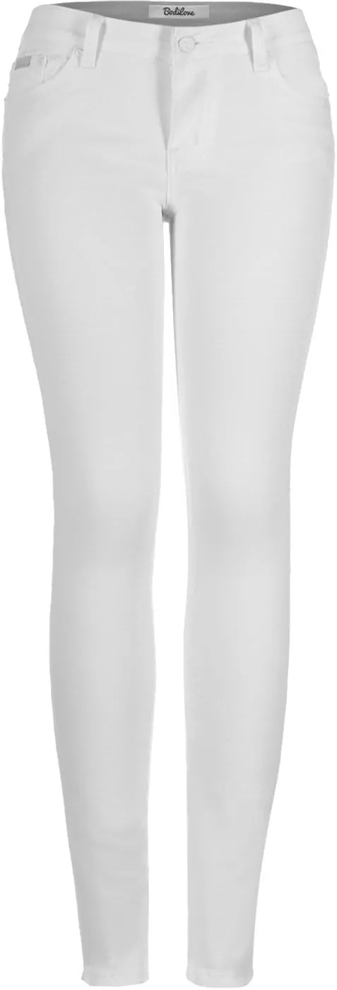2LUV Women's Solid Stretchy 5 Pocket Skinny Jeans