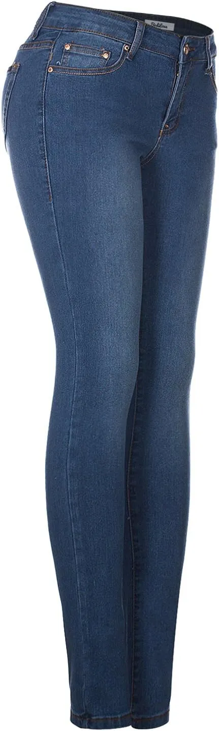 2LUV Women's Solid Stretchy 5 Pocket Skinny Jeans