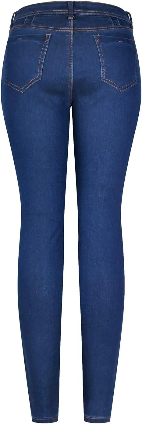 2LUV Women's Solid Stretchy 5 Pocket Skinny Jeans