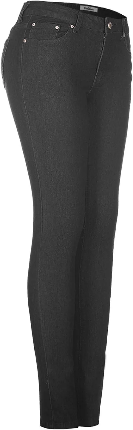 2LUV Women's Solid Stretchy 5 Pocket Skinny Jeans