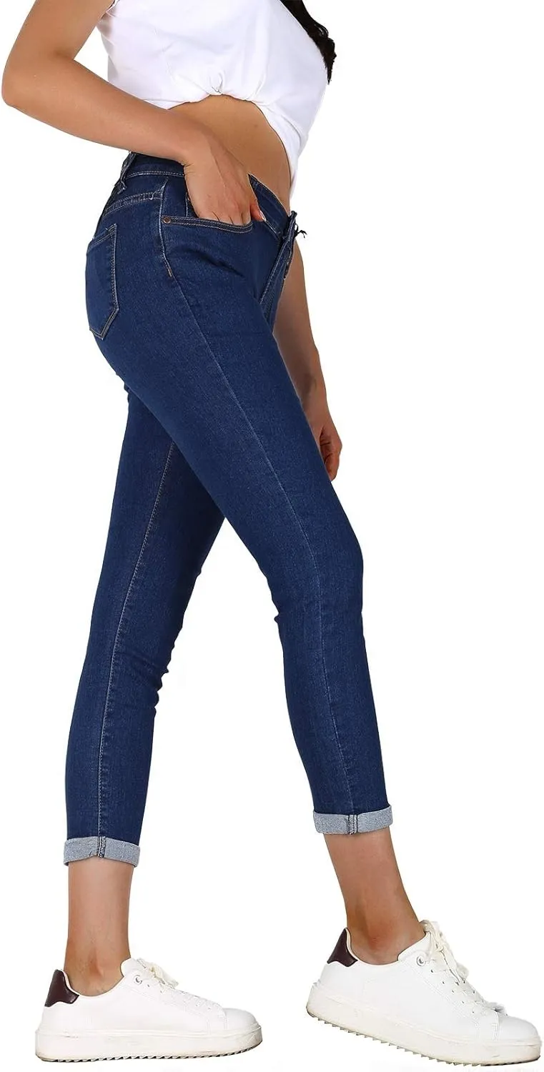 2LUV Women's Solid Stretchy 5 Pocket Skinny Jeans