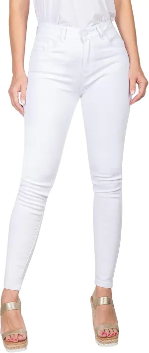 2LUV Women's Solid Stretchy 5 Pocket Skinny Jeans