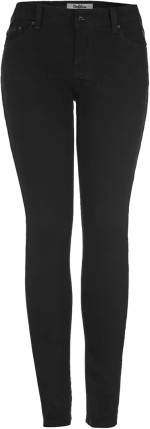 2LUV Women's Stretchy 5 Pocket Skinny Jeans Black 3