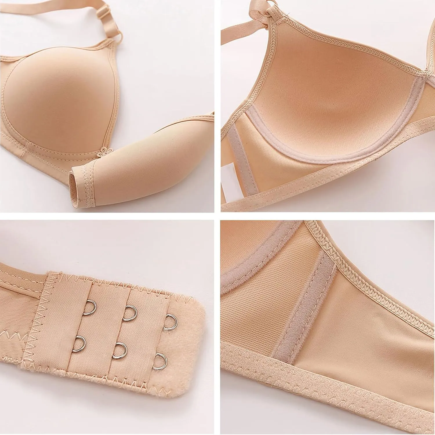 3 Pack Everyday Bras No Underwire Push Up Bralettes Full Coverage Breathable Comfortable Bra Supportive Bras