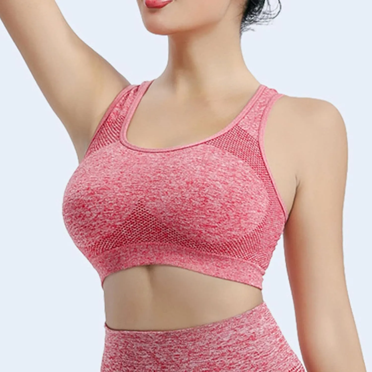 3Pcs Padded Plus Size Sports Bra High Impact Tank Athletic Running Sports Bras for Women Racerback Comfy High Support