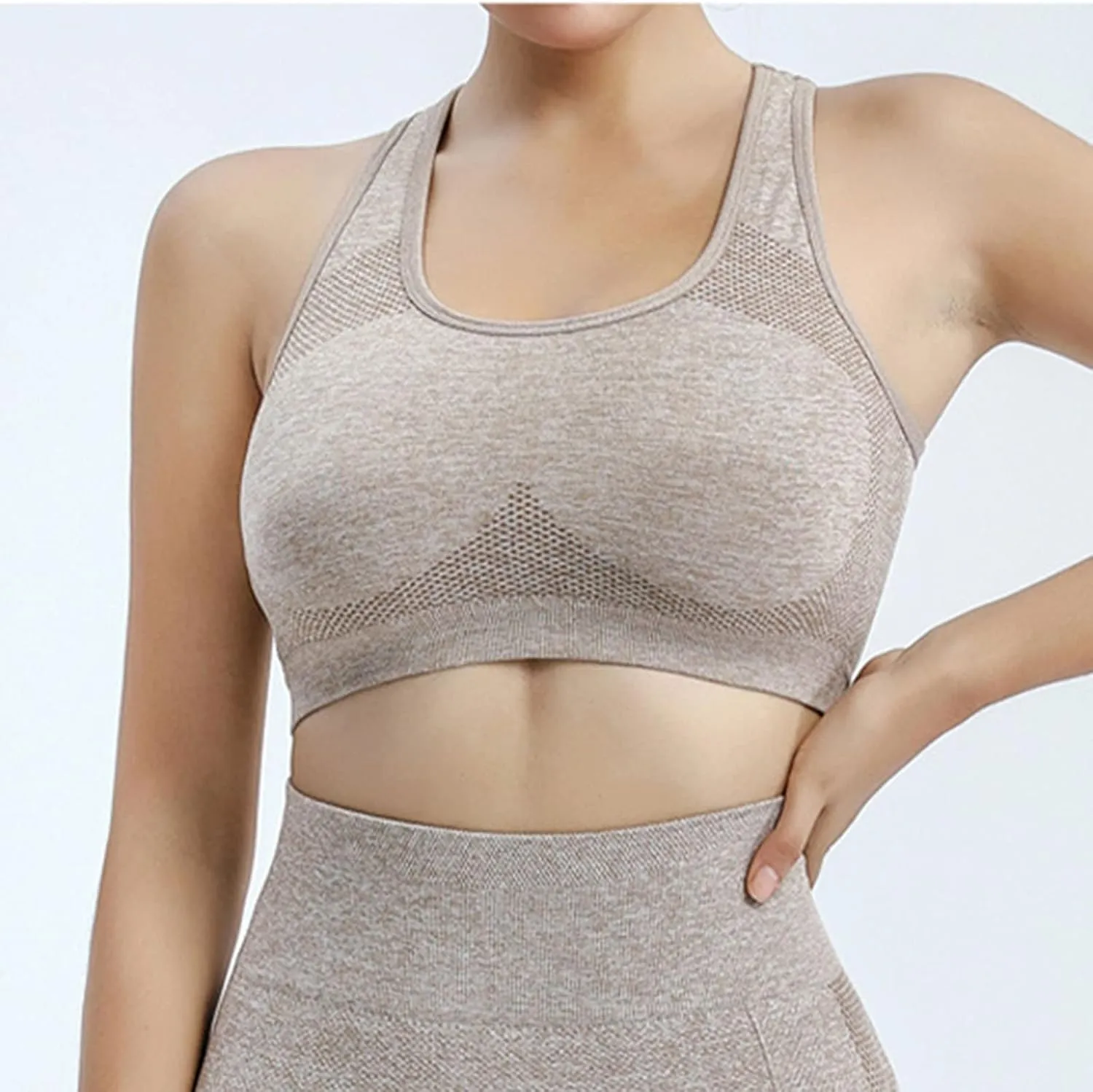 3Pcs Padded Plus Size Sports Bra High Impact Tank Athletic Running Sports Bras for Women Racerback Comfy High Support
