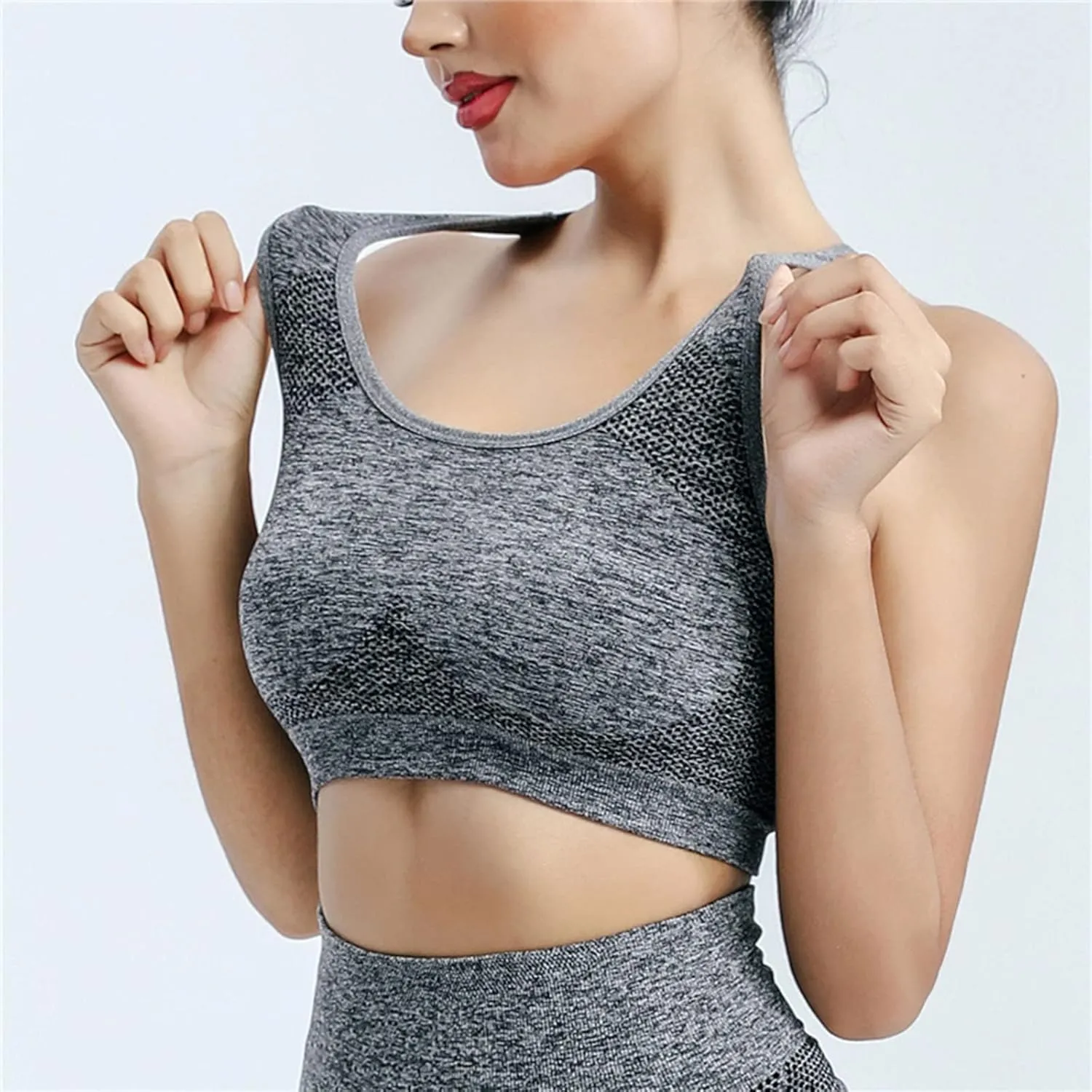 3Pcs Padded Plus Size Sports Bra High Impact Tank Athletic Running Sports Bras for Women Racerback Comfy High Support