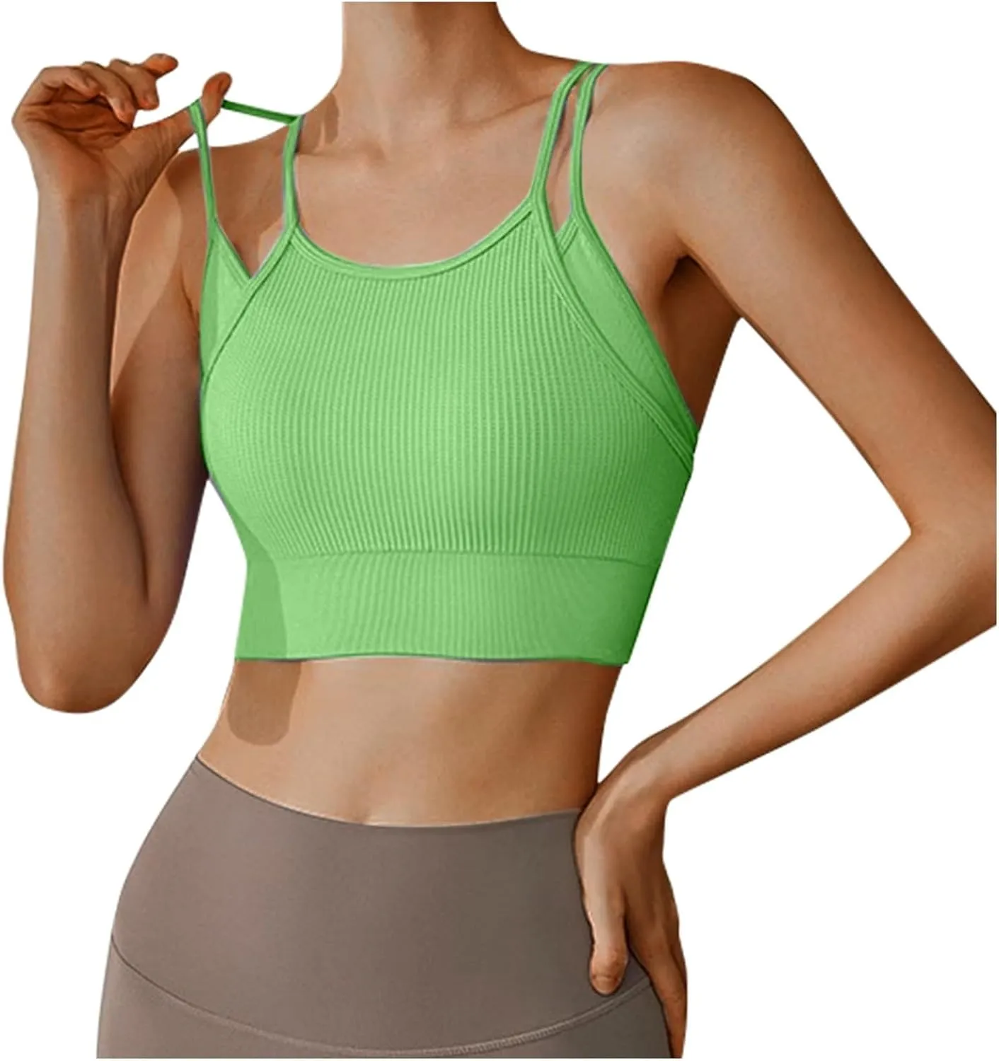 3Pcs Women's Sporty Longline Sports Bra Sports Bras Comfortable Gym Tank for Large Bust Seamless High Support Workout