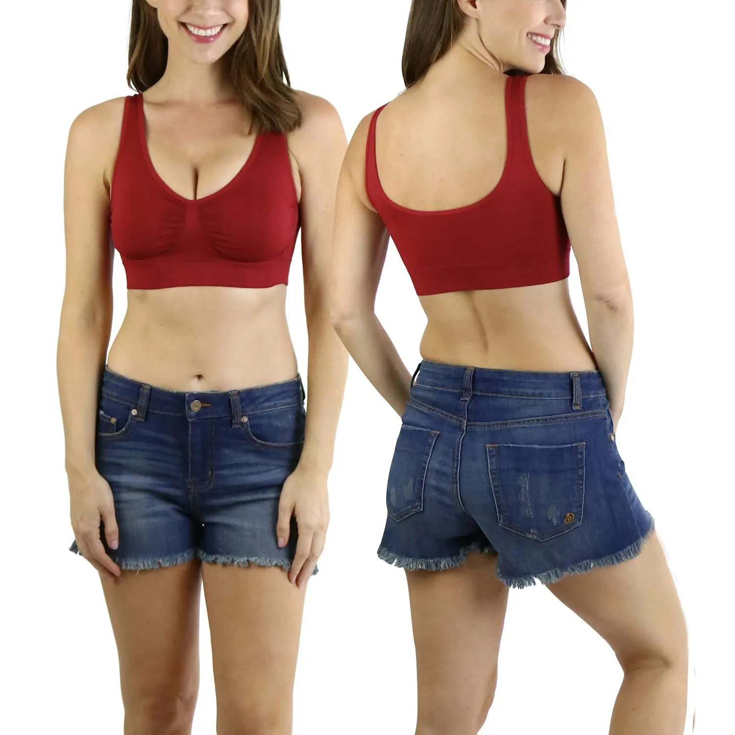 6-Pack: ToBeInStyle Padded Scoop Lounging Bras