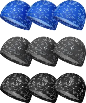 9 Pcs Cooling Skull Cap Camo Liner Sweat Wicking Lightweight Cycling Cap Running Head hat for Men Women