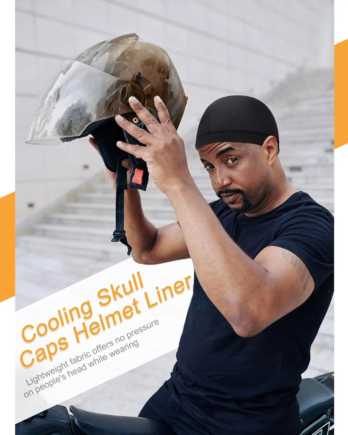 9 Pcs Cooling Skull Cap Camo Liner Sweat Wicking Lightweight Cycling Cap Running Head hat for Men Women