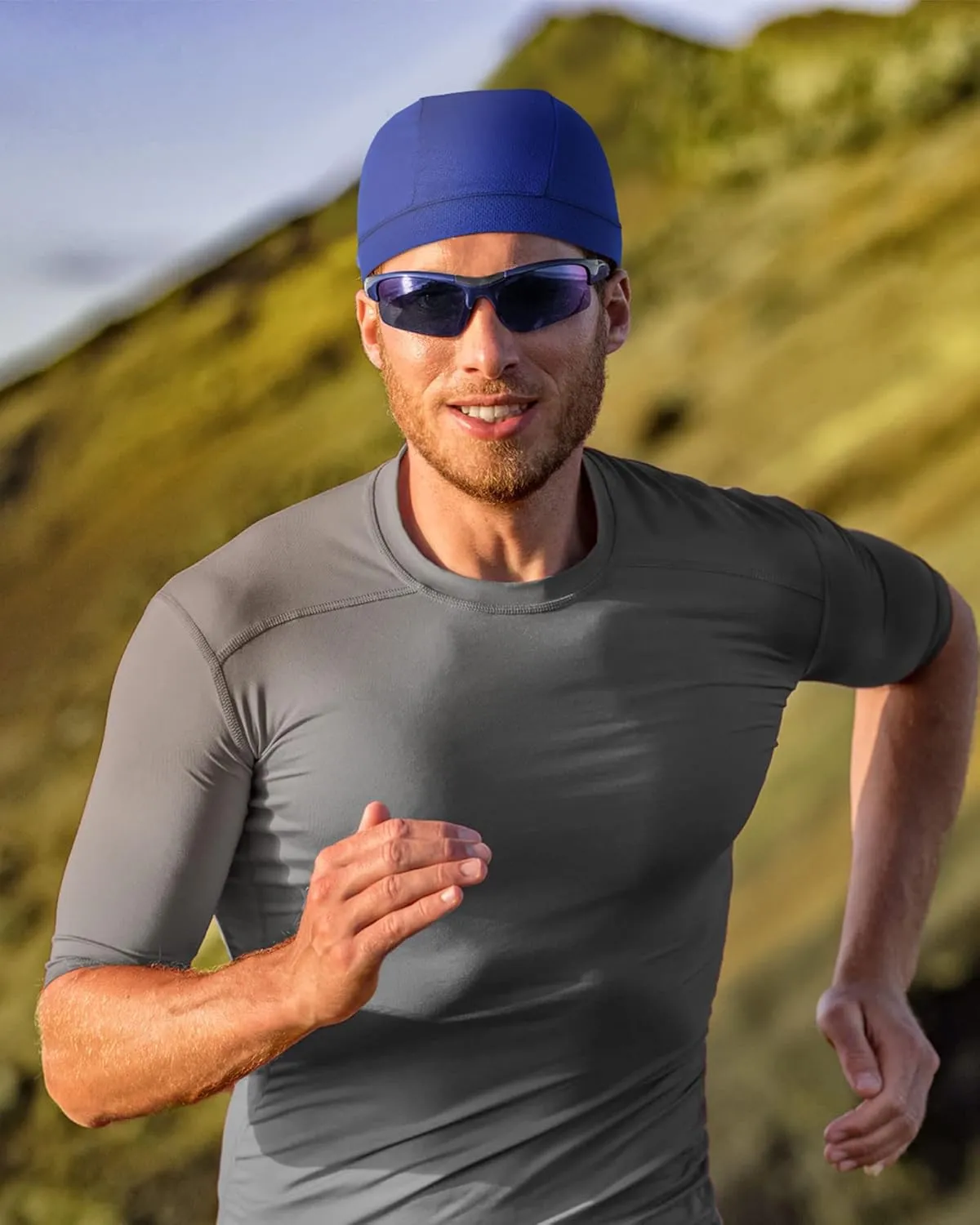 9 Pcs Cooling Skull Cap Camo Liner Sweat Wicking Lightweight Cycling Cap Running Head hat for Men Women
