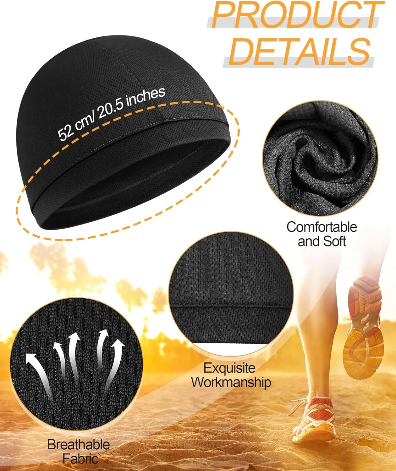 9 Pcs Cooling Skull Cap Camo Liner Sweat Wicking Lightweight Cycling Cap Running Head hat for Men Women