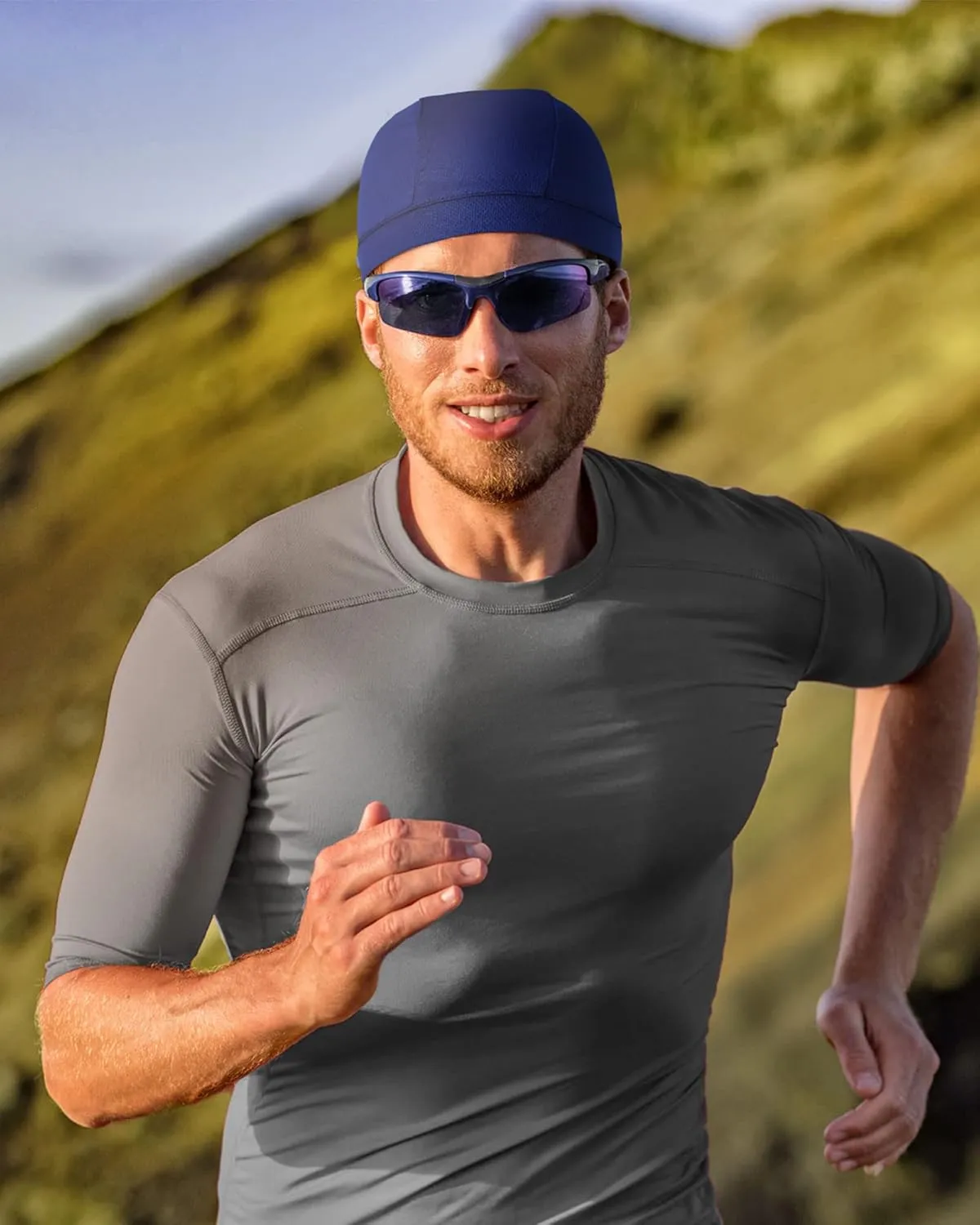 9 Pcs Cooling Skull Cap Camo Liner Sweat Wicking Lightweight Cycling Cap Running Head hat for Men Women