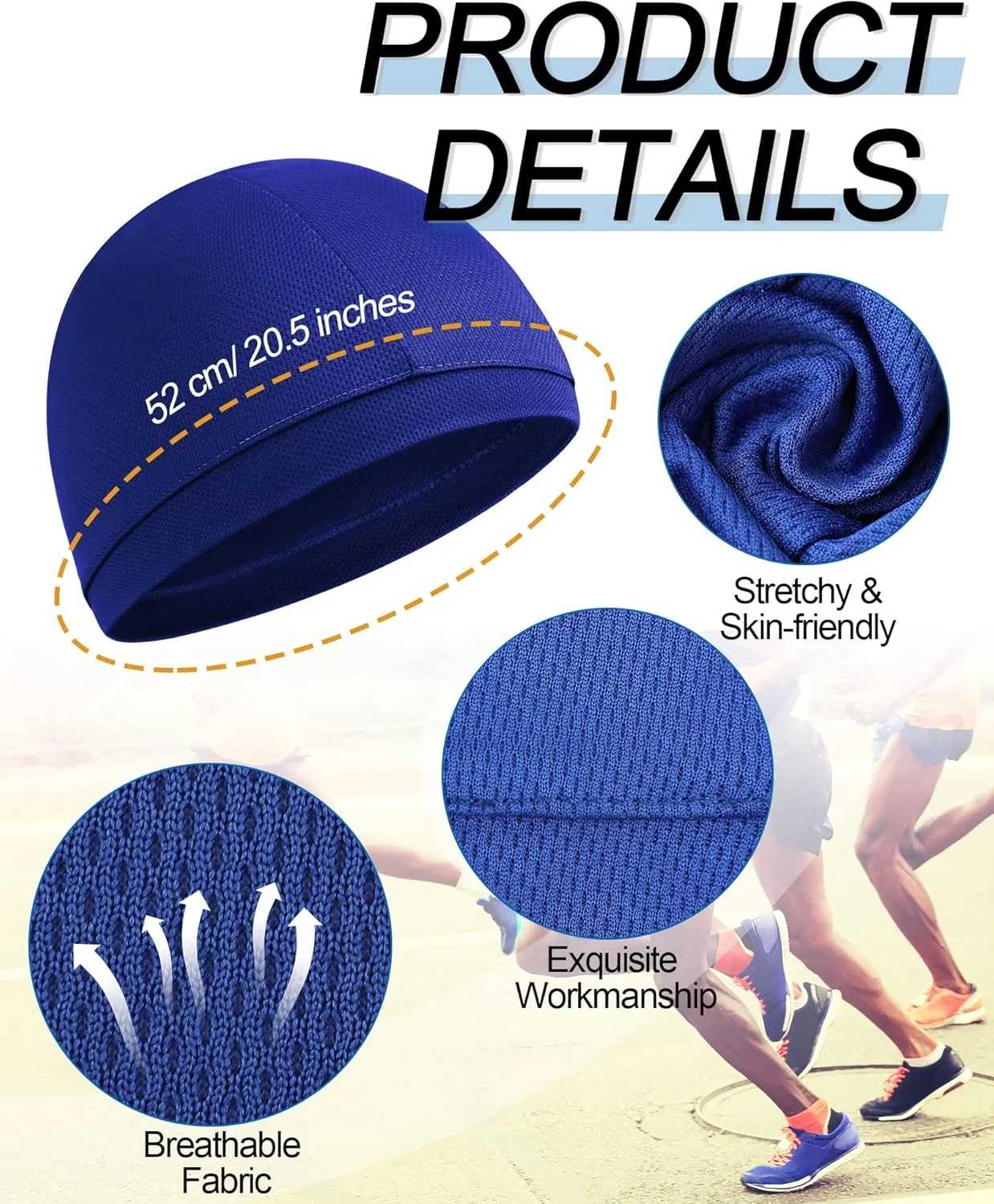 9 Pcs Cooling Skull Cap Camo Liner Sweat Wicking Lightweight Cycling Cap Running Head hat for Men Women