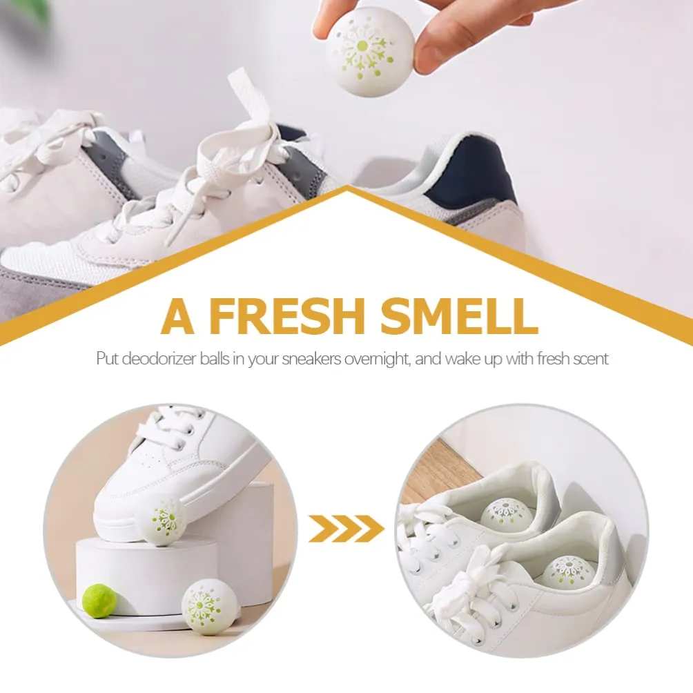 ABOOFAN 18pcs Sneaker Deodorizer Ball Foot Odor Eliminators Gym Bag Lockers Air Purifying Bags Car Air Freshener for Shoes Wardrobe Closets