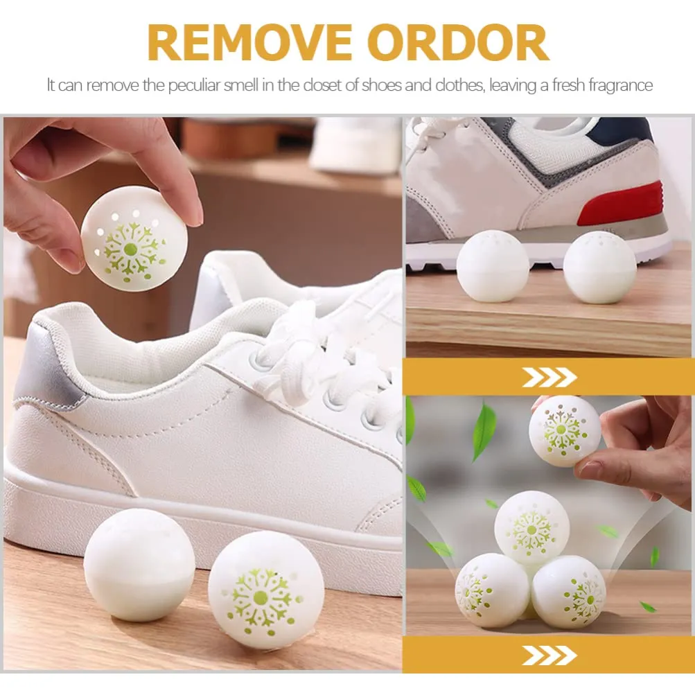 ABOOFAN 18pcs Sneaker Deodorizer Ball Foot Odor Eliminators Gym Bag Lockers Air Purifying Bags Car Air Freshener for Shoes Wardrobe Closets