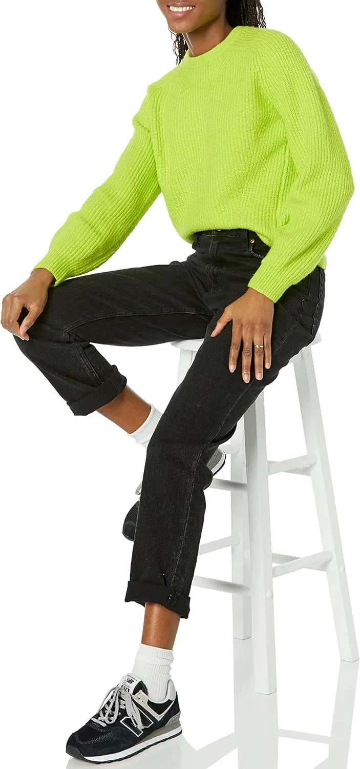 Amazon Essentials Ribbed Long Sleeve Sweaters for Women, Crewneck