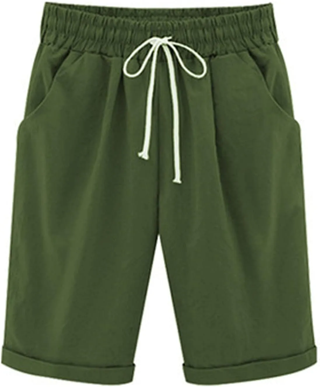 AMDBEL Bermuda Shorts for Women Trendy Womens Hiking Long Shorts Quick Dry Bermuda Cargo Pants Lightweight Knee Length Shorts