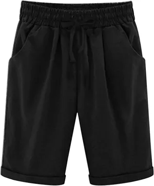 AMDBEL Bermuda Shorts for Women Trendy Womens Hiking Long Shorts Quick Dry Bermuda Cargo Pants Lightweight Knee Length Shorts