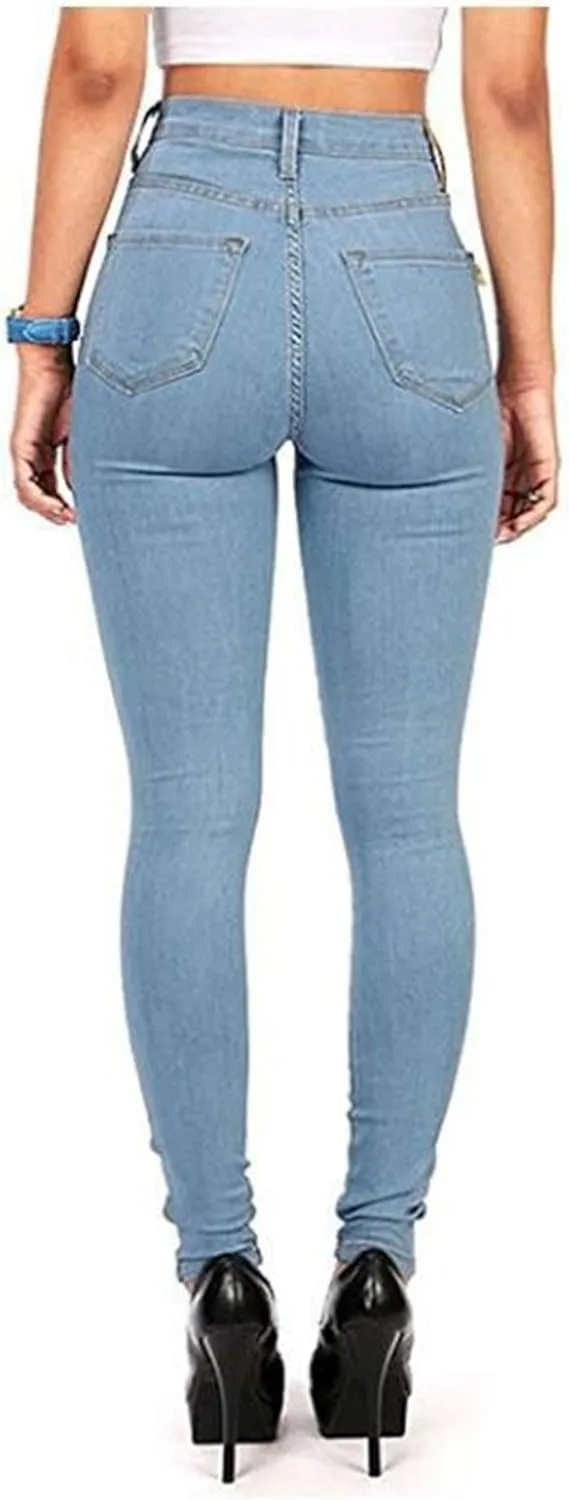 Andongnywell Super High Waisted Stretchy Skinny Jeans Denim Pants