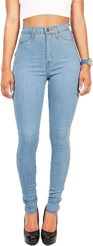 Andongnywell Super High Waisted Stretchy Skinny Jeans Denim Pants