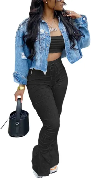 Annystore Women's Sexy 2 Piece Outfits Clubwear Off Shoulder Tube Crop Tops   Split Bodycon Long Pants Set Tracksuit