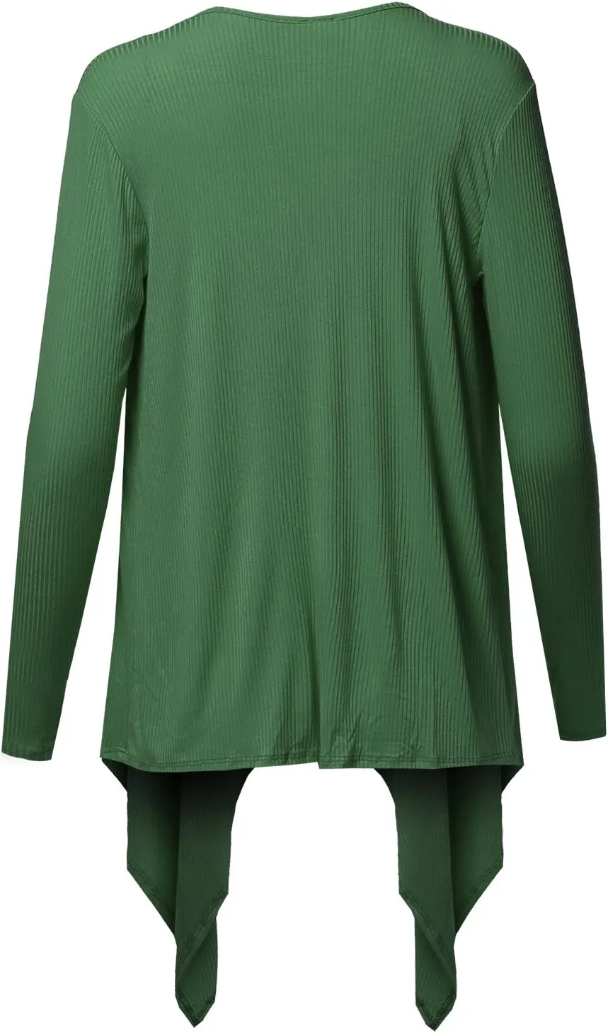 Awesome21 Women's Casual Solid Ribbed Open Front Knit Cardigan