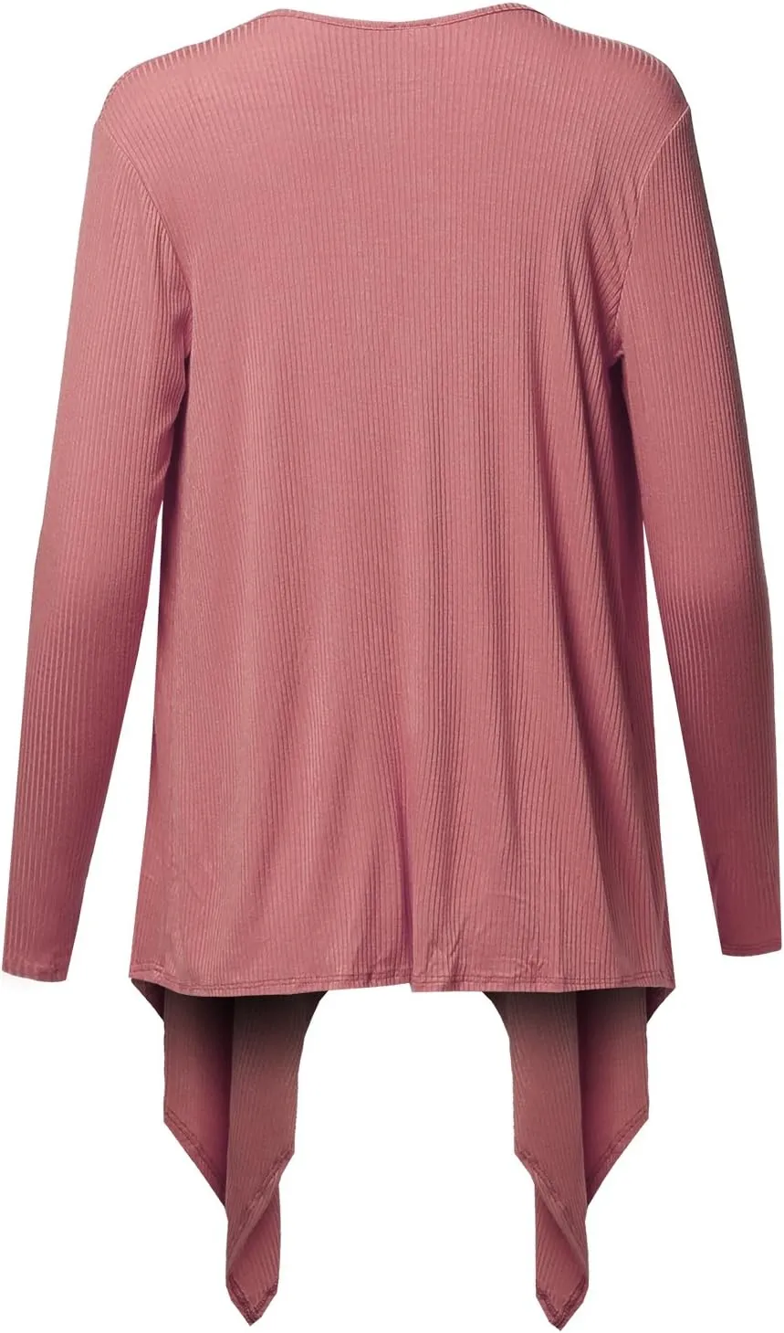Awesome21 Women's Casual Solid Ribbed Open Front Knit Cardigan