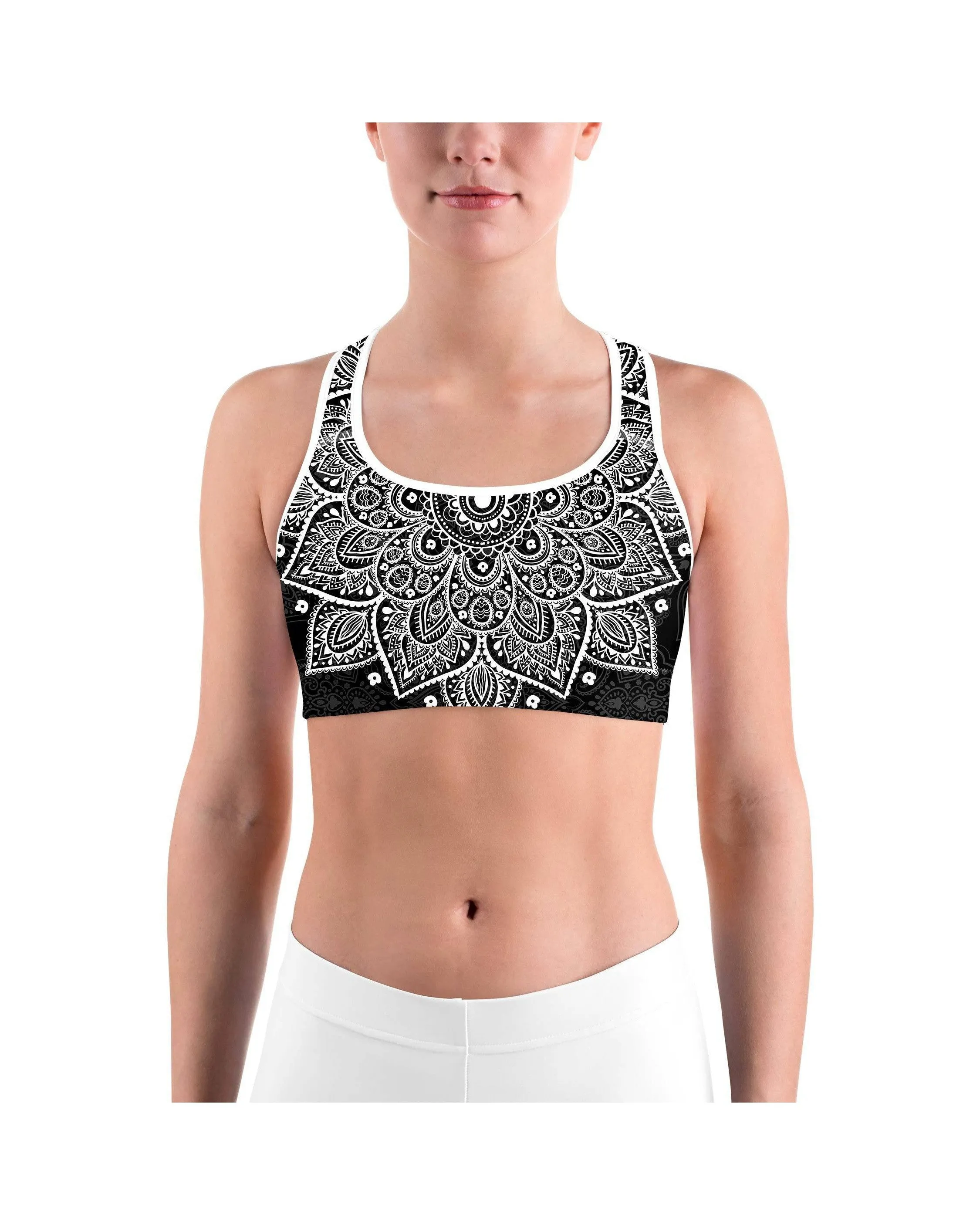 B&W Mandala Sports bra