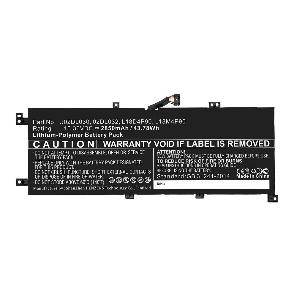 Batteries N Accessories BNA-WB-P12558 Laptop Battery - Li-Pol, 15.36V, 2850mAh, Ultra High Capacity - Replacement for Lenovo L18C4P90 Battery