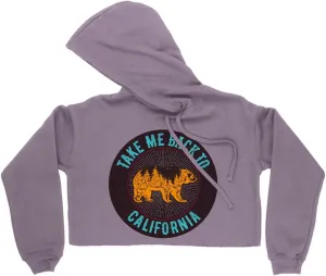 Bear Women's Cropped Fleece Hoodie - California Cropped Hoodie for Women - Unique Hooded Sweatshirt