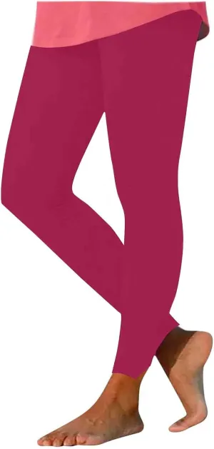 Bidobibo Winter Leggings for Women High Waited Workout Pants Solid Elastic Waist Joggers Seamless Compression Yoga Pants