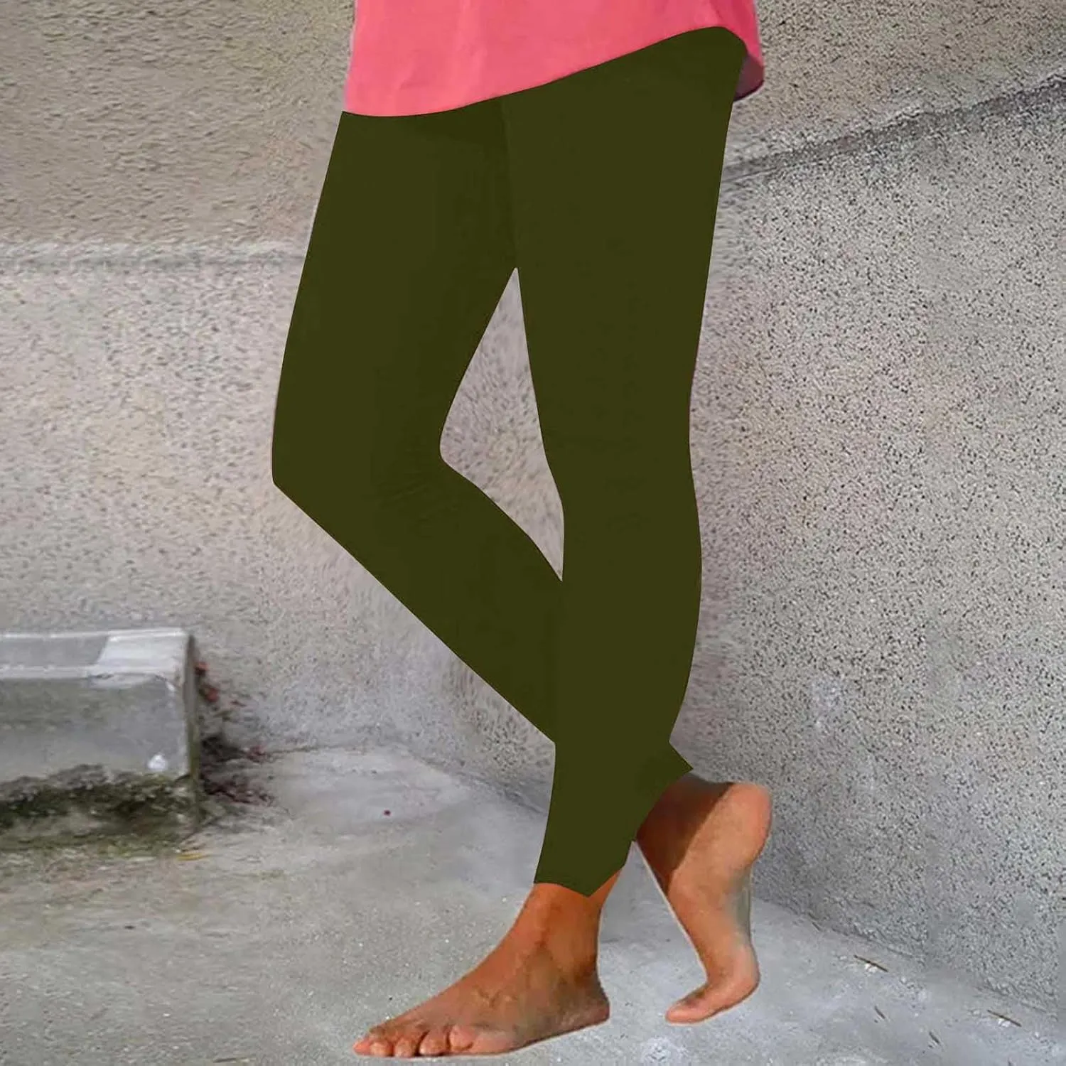 Bidobibo Winter Leggings for Women High Waited Workout Pants Solid Elastic Waist Joggers Seamless Compression Yoga Pants