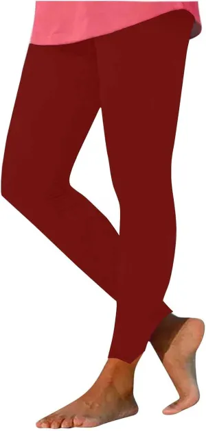 Bidobibo Winter Leggings for Women High Waited Workout Pants Solid Elastic Waist Joggers Seamless Compression Yoga Pants