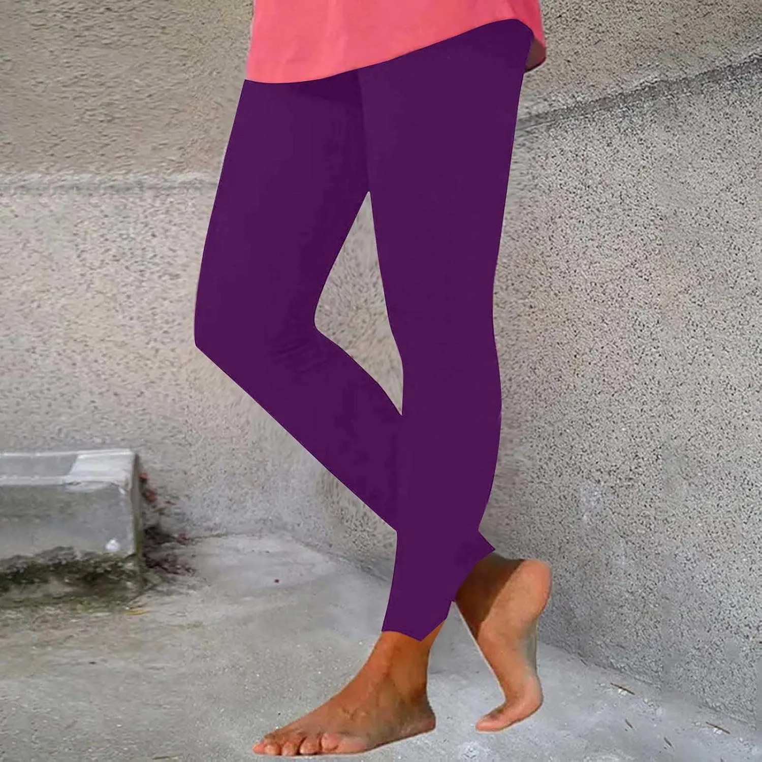 Bidobibo Winter Leggings for Women High Waited Workout Pants Solid Elastic Waist Joggers Seamless Compression Yoga Pants
