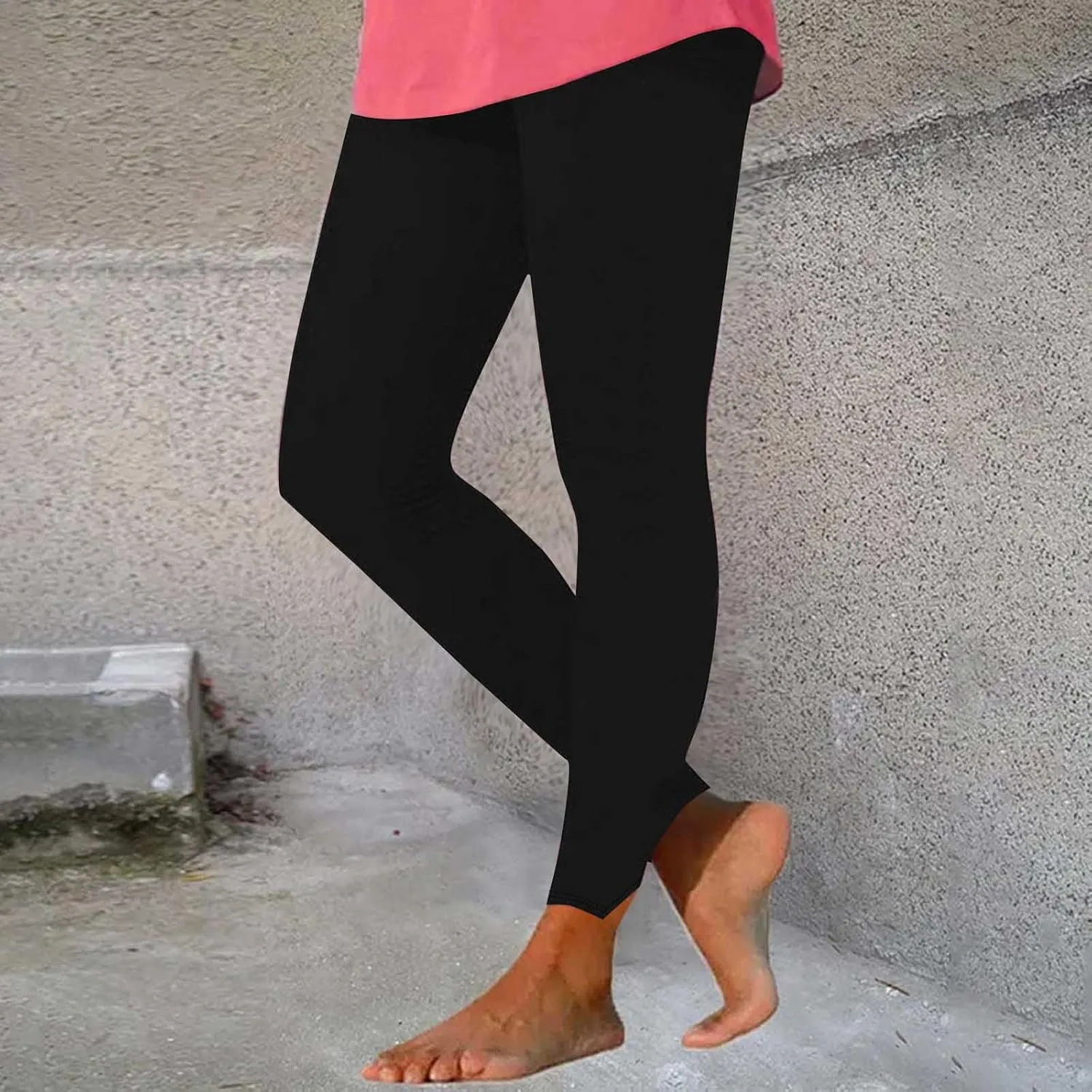 Bidobibo Winter Leggings for Women High Waited Workout Pants Solid Elastic Waist Joggers Seamless Compression Yoga Pants